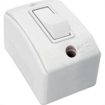 Interruptor Externo Perlex Retangular 1 Simples Branco 170Brc/10 - Kit C/10