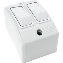 Interruptor Externo Perlex Retangular 2 Simples Branco 172Brc/10 - Kit C/10