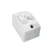 Interruptor Externo Perlex Retangular Branco 1 Simples+Tomada 20A 170/15Brc/10 - Kit C/10