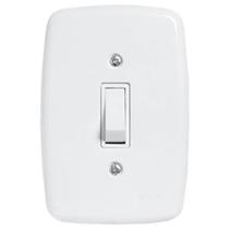 Interruptor Ideale Pluzie 1 Tecla Simples com Placa 4x2 Branca Interruptor Ideale Pluzie 1 Tecla Simples com Placa 4x2 Branca