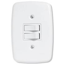 Interruptor Ideale Pluzie 2 Teclas Simples com Placa 4X2 Branca