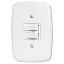 Interruptor Ideale Pluzie 2 Teclas Simples Paralelo com Placa 4X2 Branca Interruptor Ideale Pluzie 2 Teclas Simples Paralelo com Placa 4X2 Branca