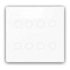 Interruptor Intelige 4x4 8 Botões Wifi Melery Touch Tuya Smart Life 10 A 127/220v 8 Botões Branco