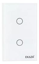 Interruptor Inteligente 4x2 - 2 Canais Painel Touch Wi-fi Ekaza Branco Branca