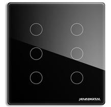Interruptor Inteligente 4x4 Wi-Fi 6 botões Touch Alexa Google Home Smart Life NovaDigital PRETO