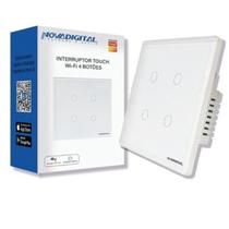 Interruptor Inteligente 4X4 Wifi Touch 4 Botões Nova Digital