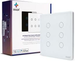 Interruptor Inteligente 6 botões 4X4 ZIGBEE BRANCO Google home Alexa EKAZA EKAT-T3074-6WZ