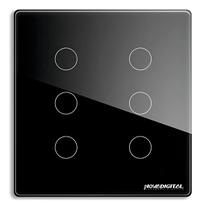 Interruptor Inteligente 6 Teclas Touch 4x4 Bivolt Preto Interruptor Inteligente 6 Teclas Touch 4x4 Bivolt Preto