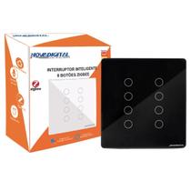 Interruptor Inteligente 8 Botões Zigbee Mesh 4x4 Touch Alexa Preto