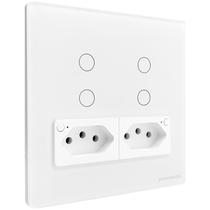 Interruptor Inteligente Branco Wi-Fi 4 Teclas com Tomada Compatível NovaDigital Alexa e Google Home Interruptor Inteligente Branco Wi-Fi 4 Teclas com Tomada Compatível NovaDigital Alexa e Google Home