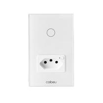 Interruptor Inteligente COIBEU WiFi com Painel de Vidro 1 Interruptor e 1 Tomada, Compatível com Tuya, Alexa e Google