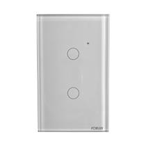 Interruptor Inteligente Foxlux WiFi 2 Botões Touch Bivolt 4x2 Vidro Temperado Compatível Automação Residencial