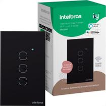 Interruptor Inteligente Intelbras Wifi Touch Preto 3 Teclas Ews 1003 Interruptor Inteligente Intelbras Wifi Touch Preto 3 Teclas Ews 1003