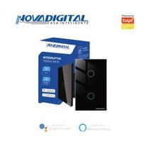 Interruptor inteligente Lite 2 botões touch Wi-Fi Preto Novadigital