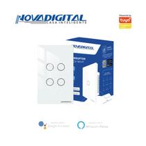 Interruptor inteligente Lite 4 botões touch Wi-Fi branco Novadigital (4x2) LITE-WS4-W