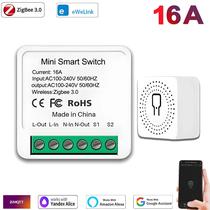 Interruptor Inteligente Mini Zigbee 3.0 16A DIY Controle De Relé De 1 via Automação Disjuntor Alexa