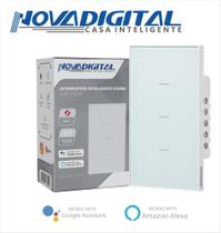 Interruptor Inteligente NovaDigital 3 Botões Zigbee Quartzo