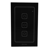 Interruptor Inteligente Outmat Touch Wi-Fi 4X2 3 Bot. Preto