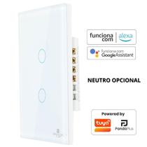 Interruptor Inteligente Sem Fio Neutro 1, 2, 3 ou 4 Botões Touch Panda Plus Smart Wifi App Alexa Google Home Tuya Smart Life Automação Bivolt