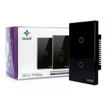 Interruptor Inteligente Smart Touch Wi-fi Ekaza 2 Botões Preto