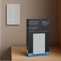 Interruptor Inteligente Smart Wi-fi Alexa google 3 Botões 4x2 Bivolt Branco Cod: 291990392 Neo Avant