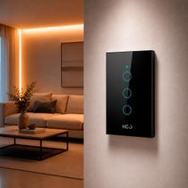 Interruptor Inteligente Smart Wi-fi Alexa google 3 Botões 4x2 Bivolt Preto Cod: 291990400 Neo Avant