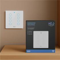 Interruptor Inteligente Smart Wi-fi Alexa google 8 Botões 4x4 Bivolt Branco Cod: 291990455 Neo Avant