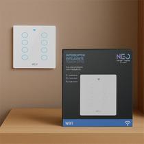 Interruptor Inteligente Smart Wi-fi Alexa google 8 Botões 4x4 Bivolt Branco Cod: 291990455 Neo Avant
