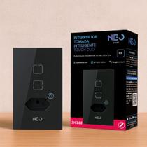 Interruptor Inteligente Smart Zigbee Alexa 2 Botões Tomada 4x2 Bivolt Preto 291990654 Neo Avant