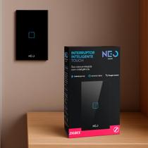 Interruptor Inteligente Smart Zigbee Alexa google 1 Botão 4x2 Bivolt Preto Cod: 291990491 Neo Avant