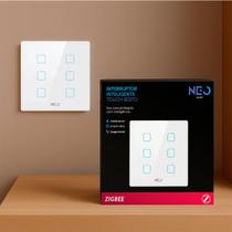 Interruptor Inteligente Smart Zigbee Alexa google 6 Botões 4x4 Bivolt Branco Cod:291990563 Neo Avant