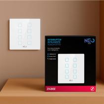 Interruptor Inteligente Smart Zigbee Alexa google 8 Botões 4x4 Bivolt Branco Cod:291990581 Neo Avant