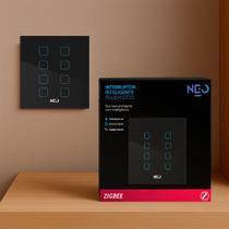 Interruptor Inteligente Smart Zigbee Alexa google 8 Botões 4x4 Bivolt Preto Cod: 291990590 Neo Avant
