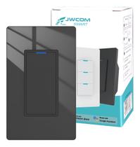Interruptor Inteligente Tecla Física 1 Botão Zigbee PRETO JWCOM SA-ZB279A-PT