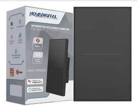 Interruptor Inteligente Topázio 2 Botões NovaDigital 4x2 Zigbee 3.0 Full Touch Switch Tuya Smart Life Compatível Alexa Google Home Preto