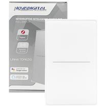 Interruptor Inteligente Topázio 2 Botões Zigbee Branco 4x2 Full Switch Novadigital - T0-2W