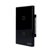 Interruptor Inteligente Touch 2.5D Wifi+BLE 2 Botoes 4x2 Preto - EKAZA Interruptor Inteligente Touch 2.5D Wifi+BLE 2 Botoes 4x2 Preto - EKAZA