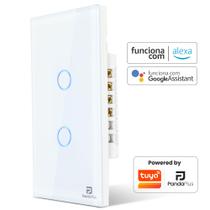 Interruptor Inteligente Touch 2 Botões 4x2 Alexa Google Wifi Smartlife Tuya Panda Plus Controle de Voz Bivolt Automação
