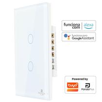 Interruptor Inteligente Touch 2 Botões 4x2 Alexa Google Wifi Smartlife Tuya Panda Plus Controle de Voz Bivolt Automação