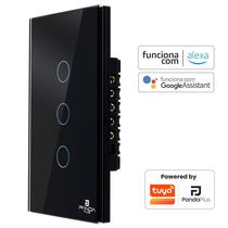 Interruptor Inteligente Touch 3 Botões 4x2 Alexa Google Wifi Smartlife Tuya Panda Plus Controle de Voz Bivolt Automação Interruptor Inteligente Touch 3 Botões 4x2 Alexa Google Wifi Smartlife Tuya Panda Plus Controle de Voz Bivolt Automação