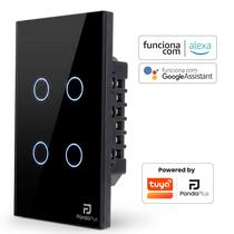 Interruptor Inteligente Touch 4 Botões Teclas 4x2 Alexa Google Wifi App Tuya Panda Plus Controle de Voz Automação Bivolt Interruptor Inteligente Touch 4 Botões Teclas 4x2 Alexa Google Wifi App Tuya Panda Plus Controle de Voz Automação Bivolt
