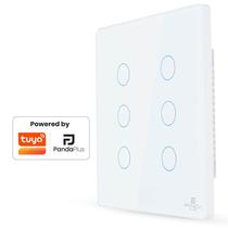 Interruptor Inteligente Touch 6 Botões 4x4 Alexa Google Wifi Smartlife Tuya Panda Plus Controle de Voz Bivolt Automação Interruptor Inteligente Touch 6 Botões 4x4 Alexa Google Wifi Smartlife Tuya Panda Plus Controle de Voz Bivolt Automação