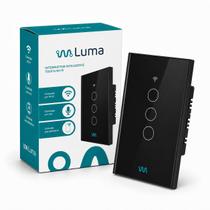 Interruptor Inteligente Touch Wi-Fi Luma 3 Teclas cor:preto Interruptor Inteligente Touch Wi-Fi Luma 3 Teclas cor:preto
