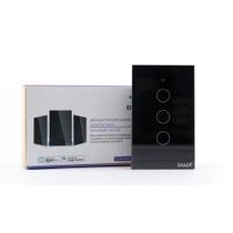 Interruptor Inteligente Touch Wifi 3 Botões Preto Alexa,Home