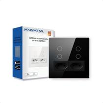 Interruptor Inteligente Touch Wifi 4x4 4 Botões Tomada Alexa