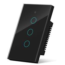 Interruptor Inteligente Wi Fi 3 Botões Touch Smart Preto