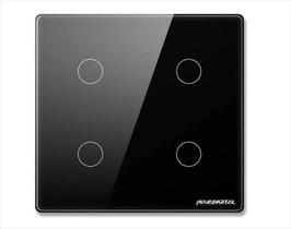 Interruptor Inteligente Wi-Fi 4 Botões 4x4 NovaDigital Preto Interruptor Inteligente Wi-Fi 4 Botões 4x4 NovaDigital Preto