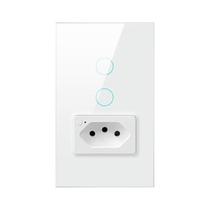 Interruptor Inteligente Wi-Fi com 2 Tecla + 1 Tomada