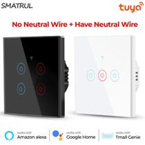 Interruptor inteligente wi-fi touch 1, 2, 3, 4 botões tuya smart life compatível alexa e google home