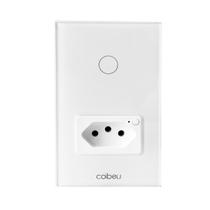 Interruptor Inteligente WiFi 1 botão com Tomada,Smart Sem Fio Doméstico Multifuncional, Branco Alexa Google home